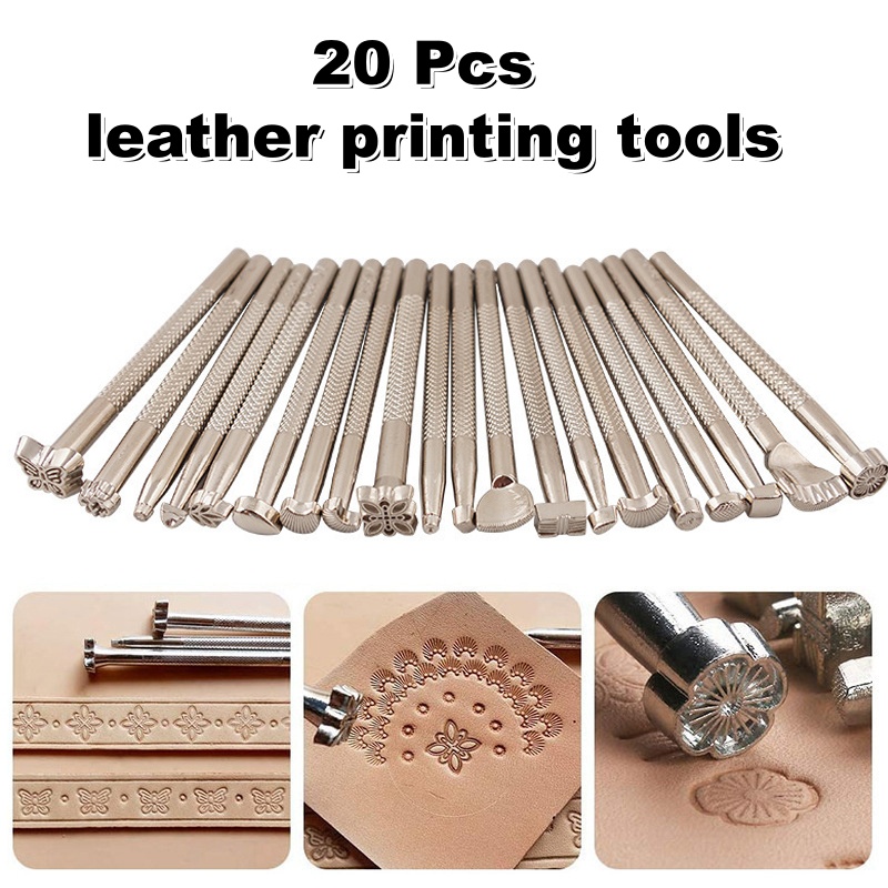 Leatherwork Projects - 20 قطعة من أدوات ختم الجلد،