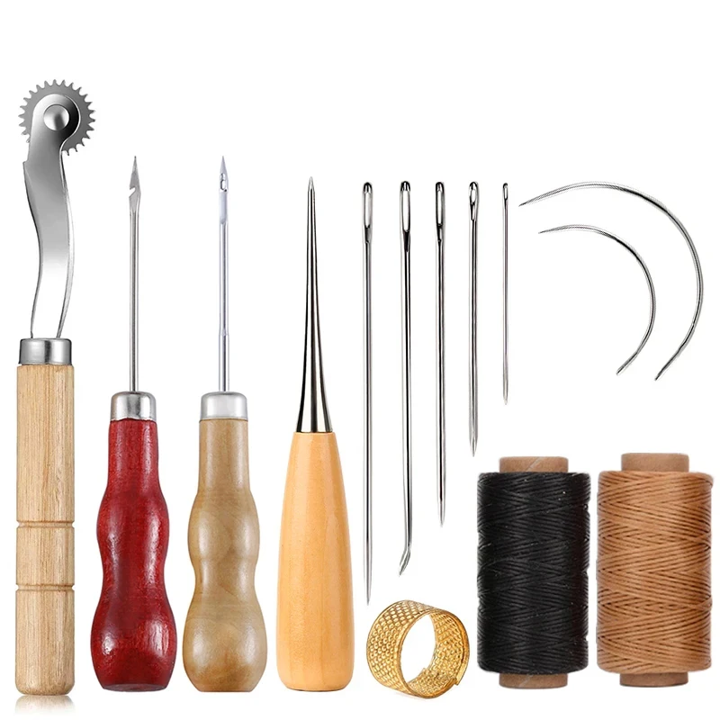 Leatherwork Needles - 14 قطعة مجموعة الخياطة الجلدية الحرفية