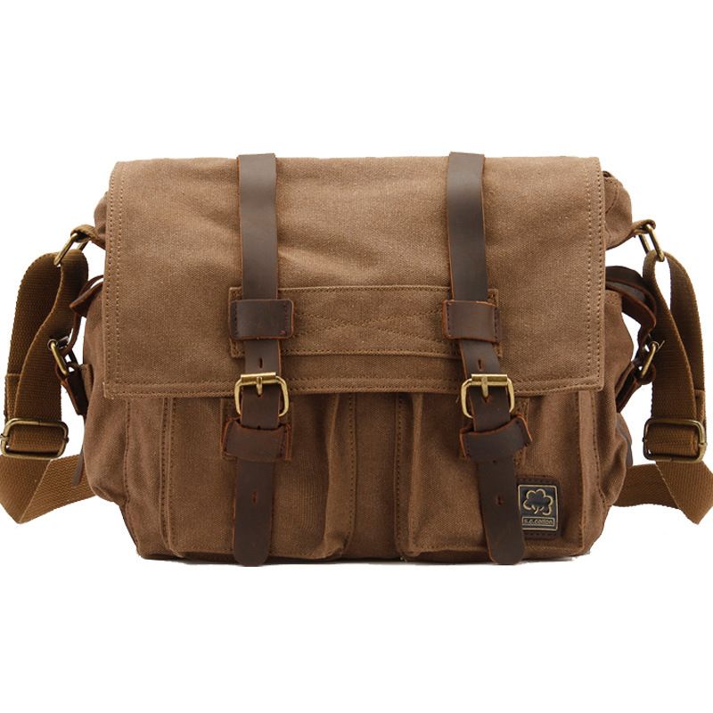Leather Work Bag Men - حقيبة كتف مدرسية كاجوال للرجال والنساء