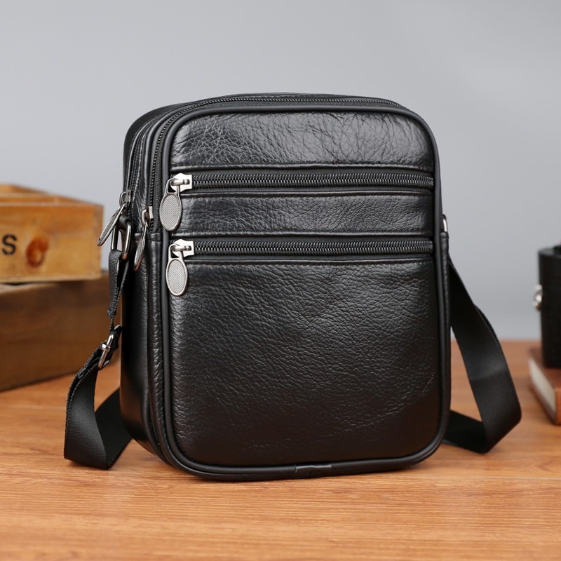 Leather Work Bag Men - حقيبة كتف رجالية كاجوال من الجلد