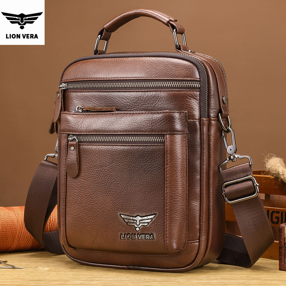 Leather Work Bag Men - حقيبة كتف رجالية من LION VERA،