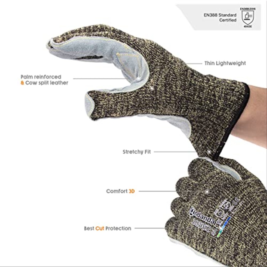 قفازات عمل للحدائق: مقاومة للق - مراجعة Leatherworking Leveling وسعره