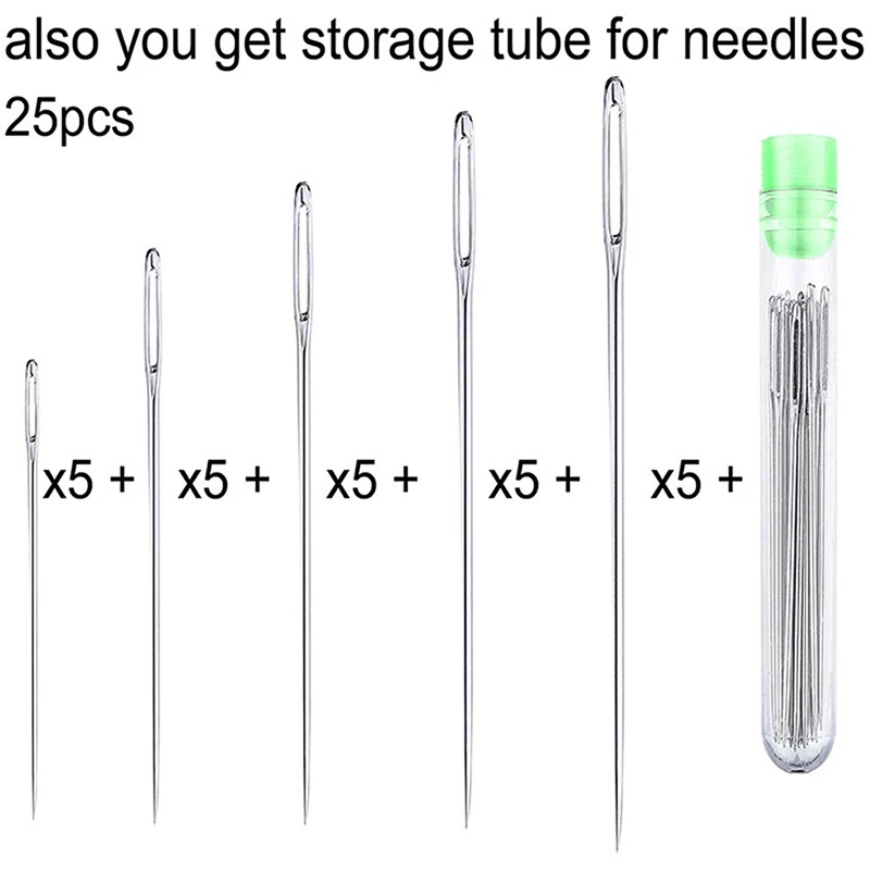 25 قطعة من إبر الخياطة كبيرة ا - مراجعة Leatherwork Needles وسعره