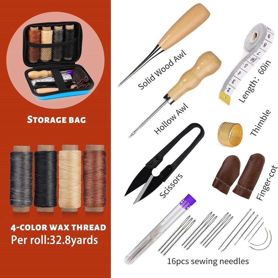مجموعة أدوات الخياطة الجلدية م - مراجعة Leatherwork Needles وسعره
