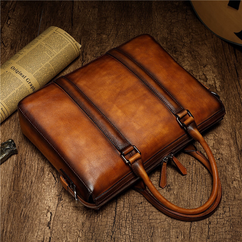 حقيبة يد جلدية فاخرة من YETTIE - مراجعة Leather Work Bag Men وسعره