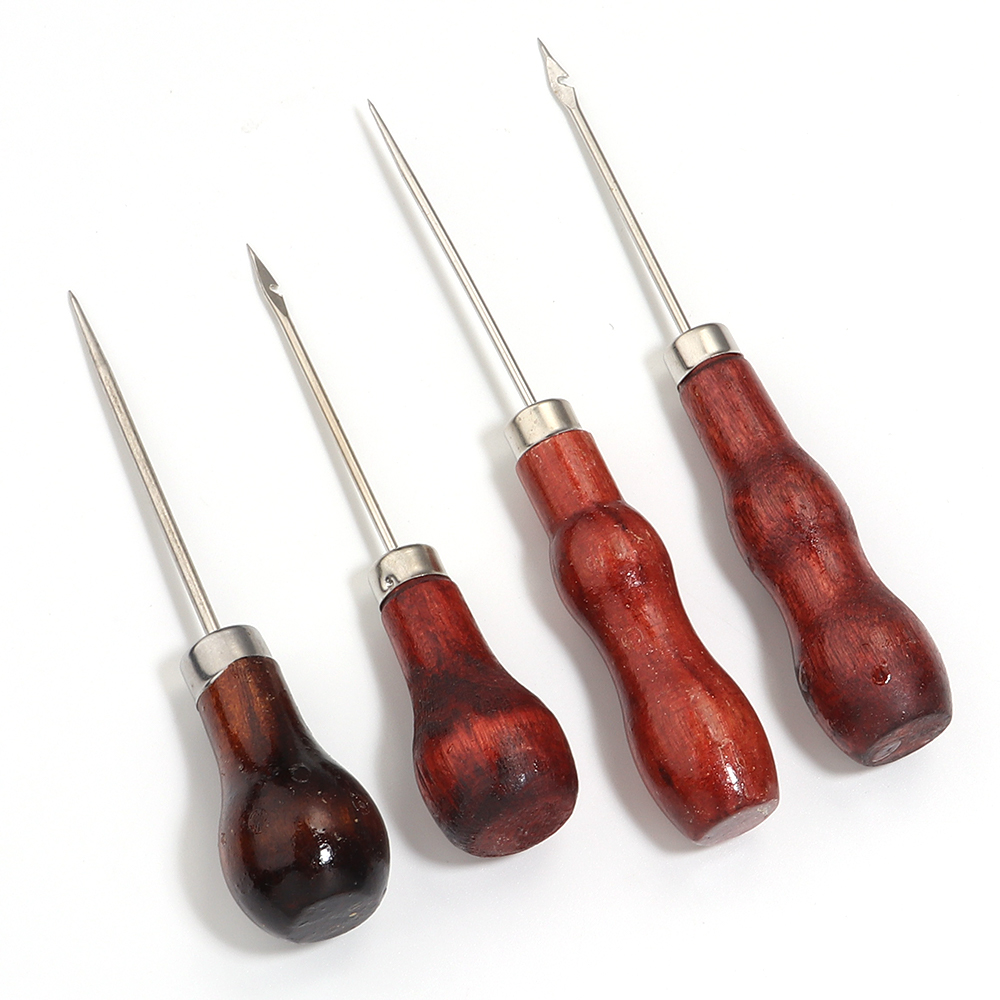 مقبض خشبي Awls لتقوم بها بنفسك - مراجعة Leatherwork Needles وسعره