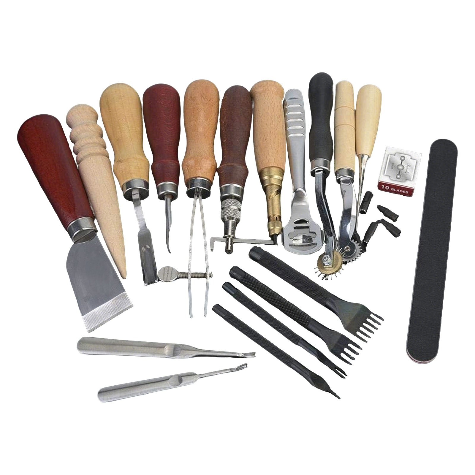 أدوات جلدية، طقم أدوات حرفية ل - مراجعة Leatherwork Beginner Tools وسعره