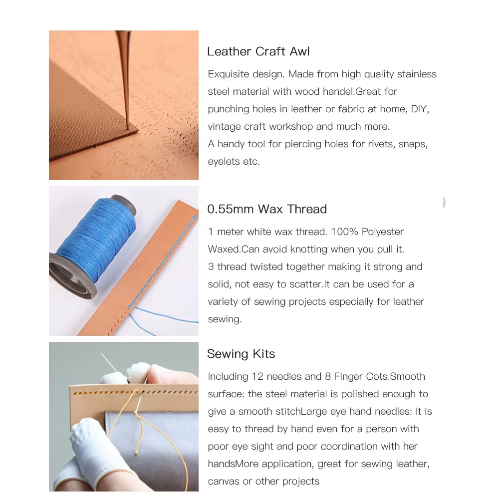 WUTA المهنية أدوات حرفية جلدية - مراجعة Leatherwork Beginner Tools وسعره