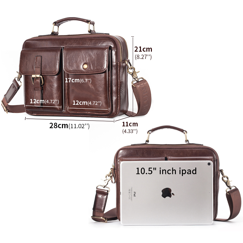 العلامة التجارية الجديدة جلد ا - مراجعة Leather Work Bag Men وسعره